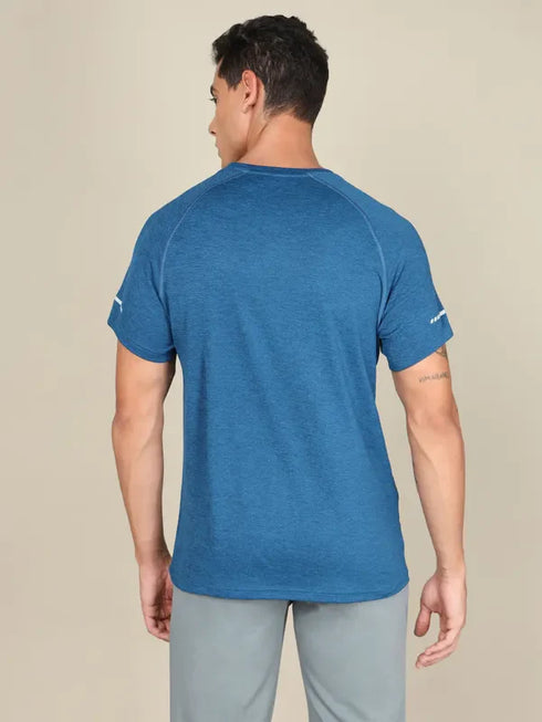 Men Melange Slim Fit Crew Neck T-shirt with MELANGE