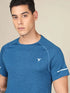 Men Melange Slim Fit Crew Neck T-shirt with MELANGE