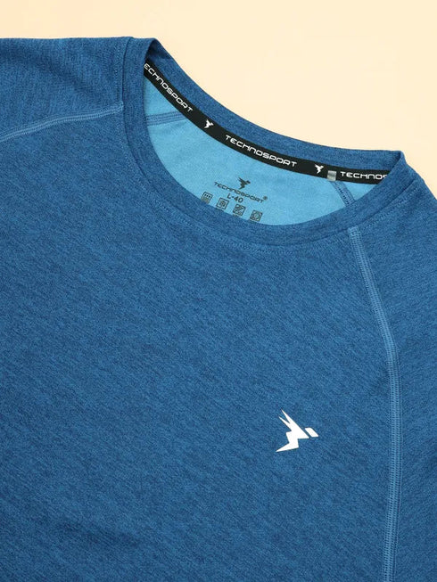 Men Melange Slim Fit Crew Neck T-shirt with MELANGE