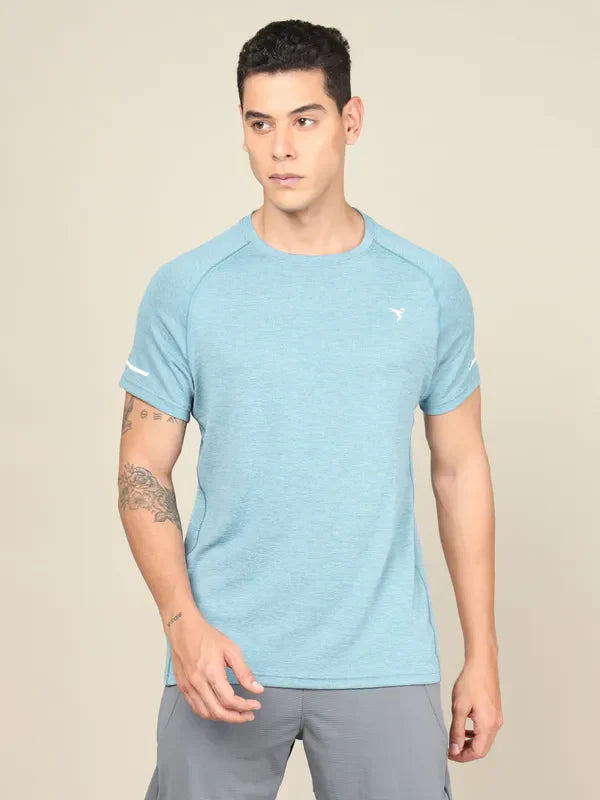 Men Melange Slim Fit Crew Neck T-shirt with MELANGE