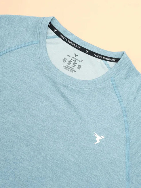 Men Melange Slim Fit Crew Neck T-shirt with MELANGE