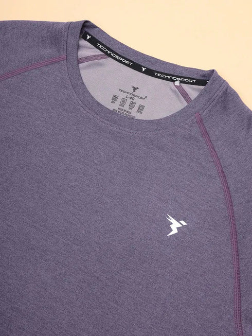 Men Melange Slim Fit Crew Neck T-shirt with MELANGE