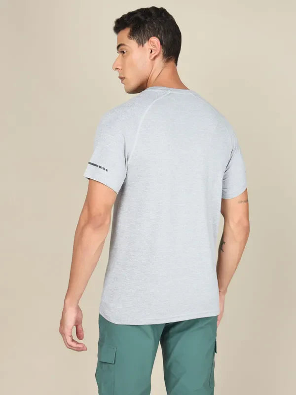 Men Melange Slim Fit Crew Neck T-shirt with MELANGE