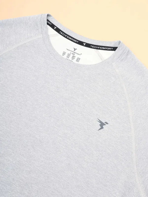 Men Melange Slim Fit Crew Neck T-shirt with MELANGE