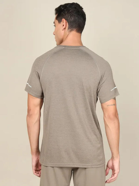 Men Melange Slim Fit Crew Neck T-shirt with MELANGE