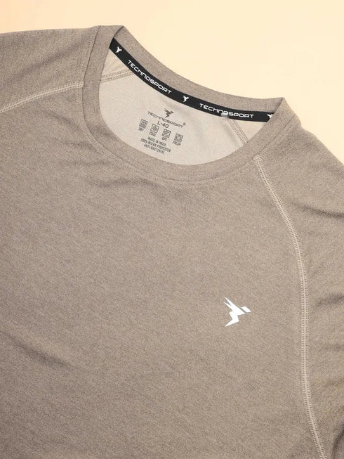 Men Melange Slim Fit Crew Neck T-shirt with MELANGE