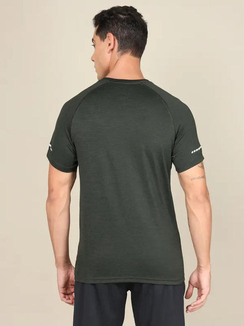 Men Melange Slim Fit Crew Neck T-shirt with MELANGE