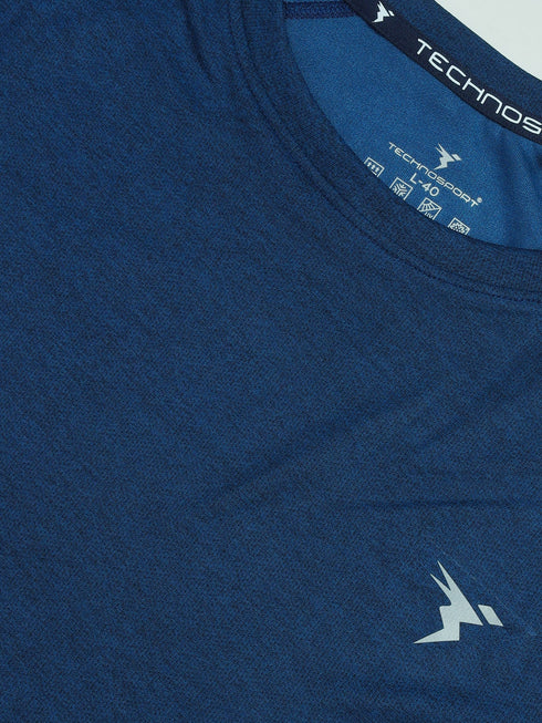 Men Melange Slim Fit Crew Neck T-shirt with MELANGE