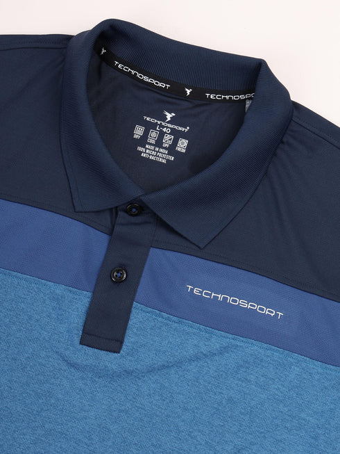 Men Colorblock Slim Fit Polo T-shirt with DOUBLE COOL