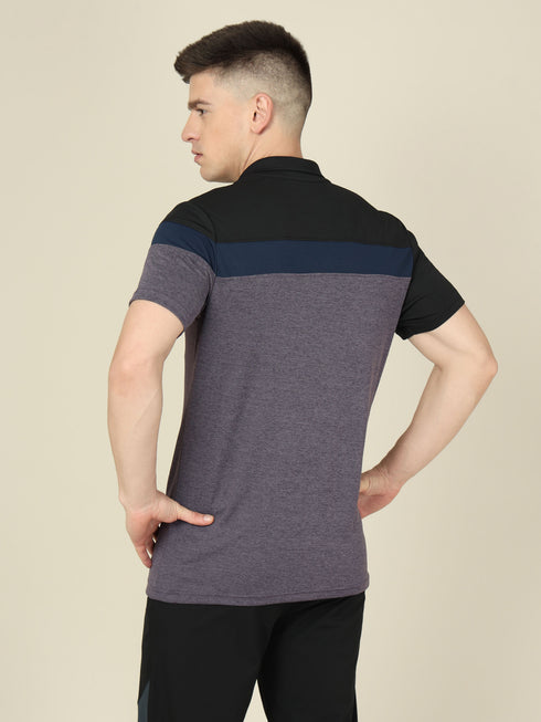 Men Colorblock Slim Fit Polo T-shirt with DOUBLE COOL