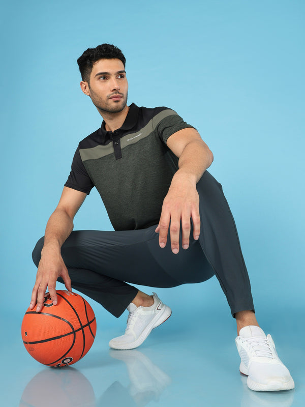 Men Colorblock Slim Fit Polo T-shirt with DOUBLE COOL