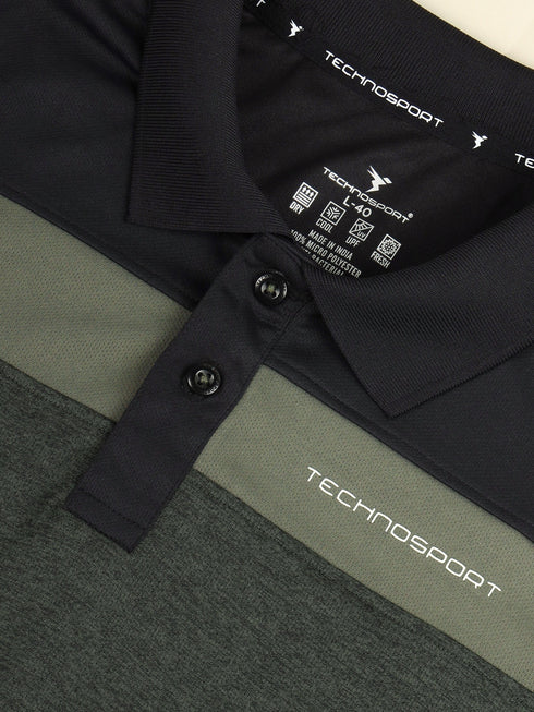 Men Colorblock Slim Fit Polo T-shirt with DOUBLE COOL