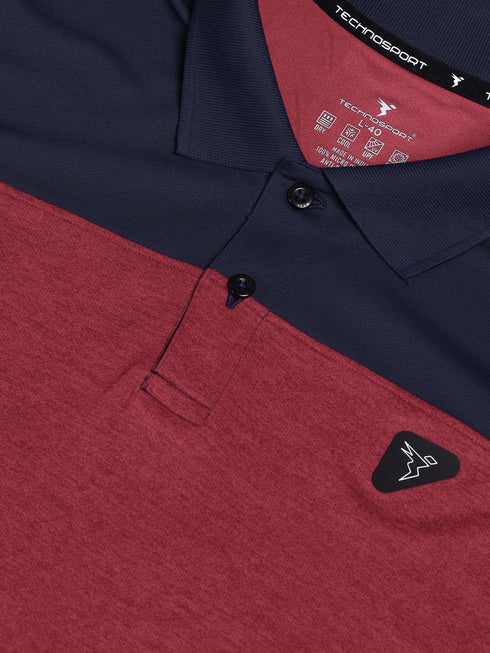 Men Melange Slim Fit Polo T-shirt with DOUBLE COOL