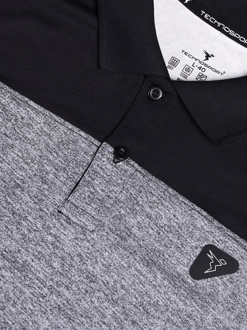 Men Melange Slim Fit Polo T-shirt with DOUBLE COOL