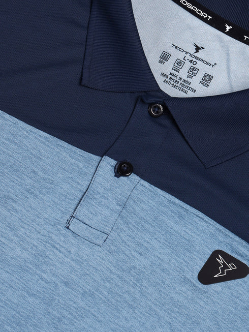 Men Melange Slim Fit Polo T-shirt with DOUBLE COOL