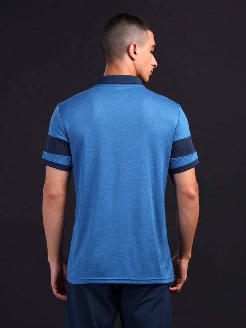 Men Melange Slim Fit Polo T-shirt with DOUBLE COOL