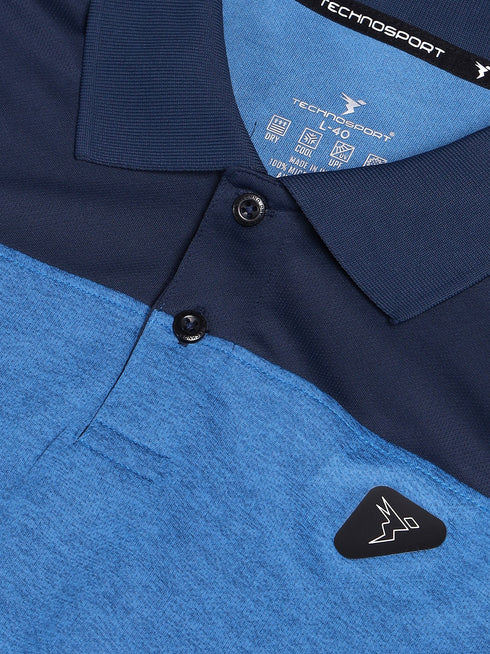 Men Melange Slim Fit Polo T-shirt with DOUBLE COOL