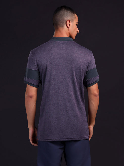 Men Melange Slim Fit Polo T-shirt with DOUBLE COOL