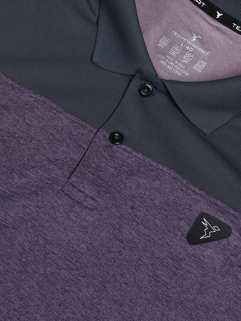 Men Melange Slim Fit Polo T-shirt with DOUBLE COOL
