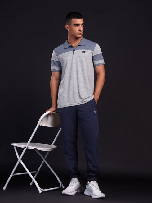 Men Melange Slim Fit Polo T-shirt with DOUBLE COOL
