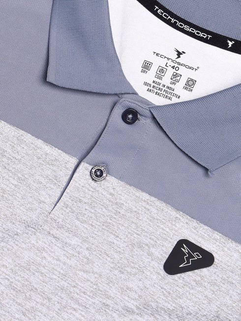 Men Melange Slim Fit Polo T-shirt with DOUBLE COOL