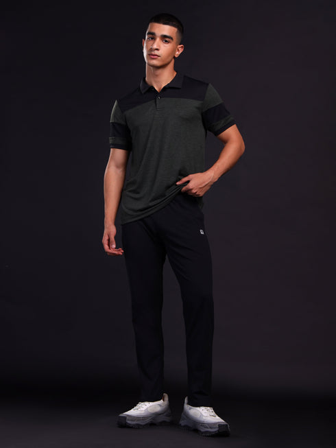 Men Melange Slim Fit Polo T-shirt with DOUBLE COOL