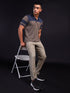 Men Melange Slim Fit Polo T-shirt with DOUBLE COOL