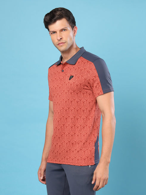 Men Slim Polo Neck T-shirt with DOUBLECOOL