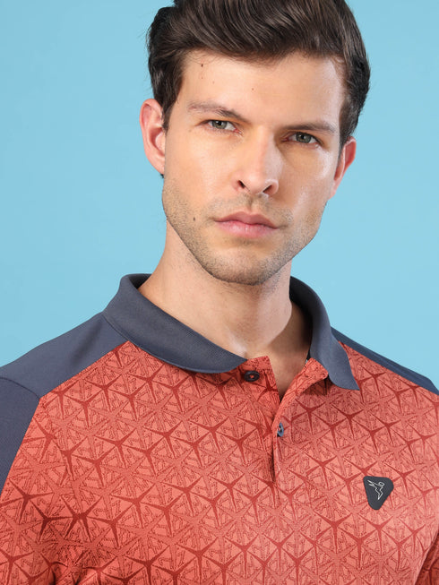 Men Slim Polo Neck T-shirt with DOUBLECOOL