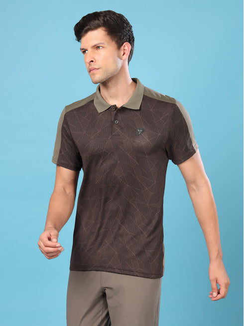 Men Slim Polo Neck T-shirt with DOUBLECOOL