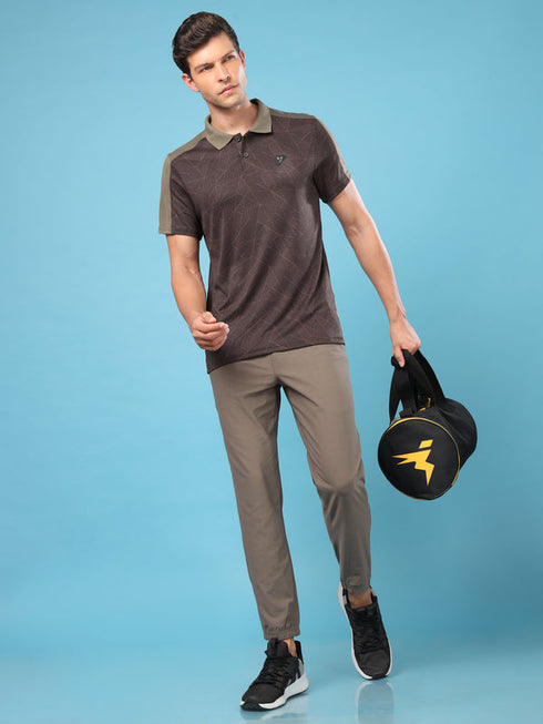 Men Slim Polo Neck T-shirt with DOUBLECOOL