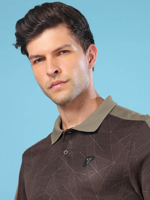 Men Slim Polo Neck T-shirt with DOUBLECOOL