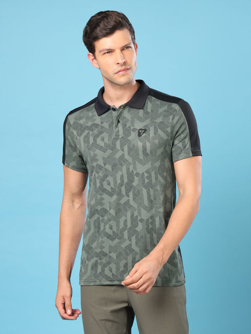 Men Slim Polo Neck T-shirt with DOUBLECOOL