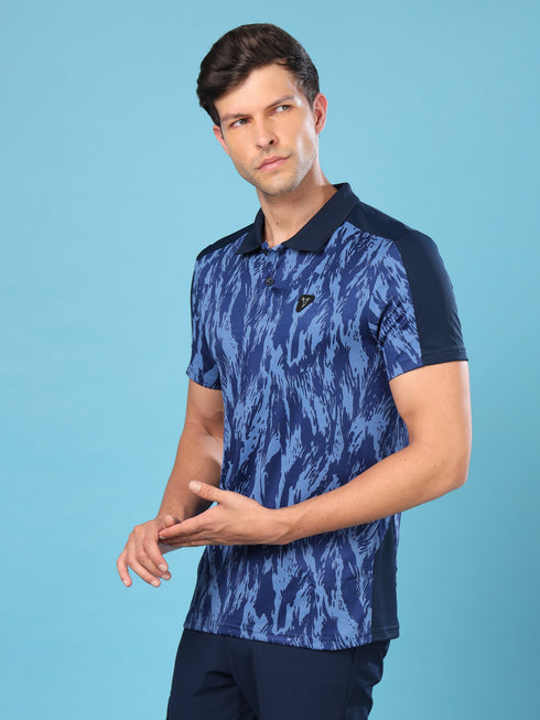 Men Slim Polo Neck T-shirt with DOUBLECOOL