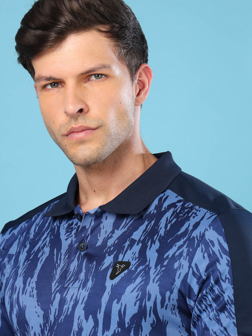 Men Slim Polo Neck T-shirt with DOUBLECOOL