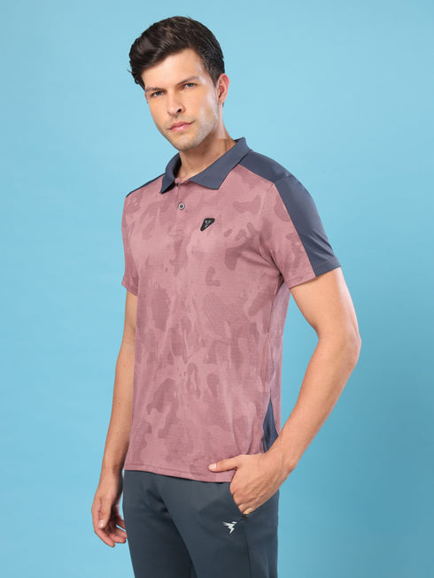 Men Slim Polo Neck T-shirt with DOUBLECOOL