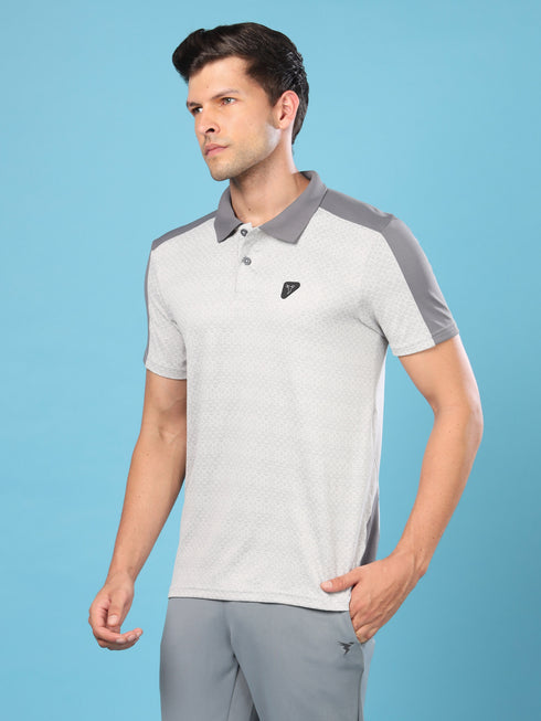 Men Slim Polo Neck T-shirt with DOUBLECOOL