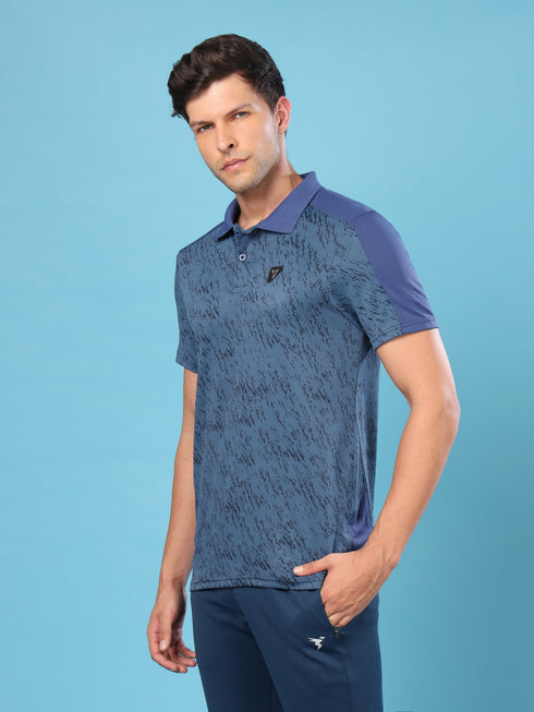 Men Slim Polo Neck T-shirt with DOUBLECOOL