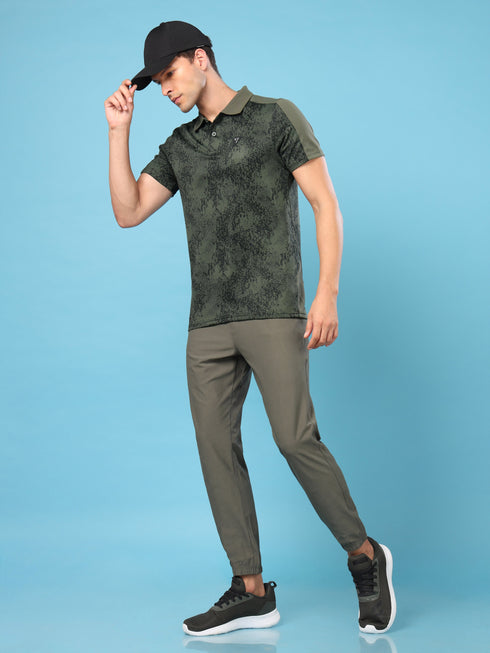 Men Slim Polo Neck T-shirt with DOUBLECOOL