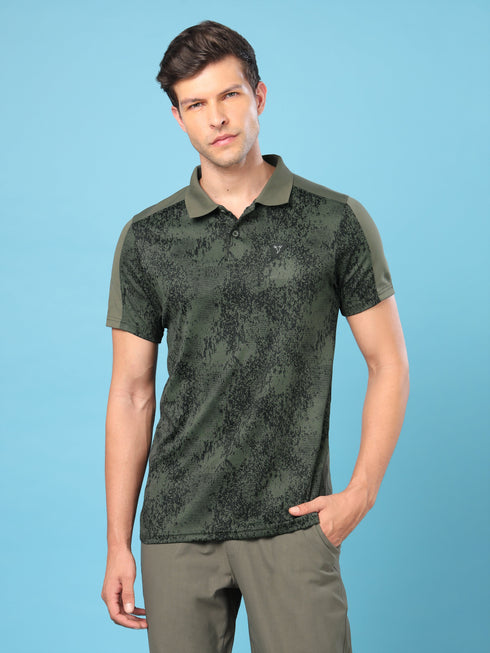 Men Slim Polo Neck T-shirt with DOUBLECOOL