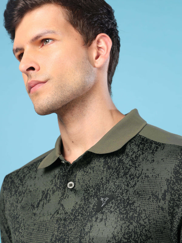 Men Slim Polo Neck T-shirt with DOUBLECOOL