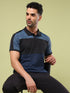 Men Colorblock Slim Fit Polo Sports T-shirt with DOUBLE COOL