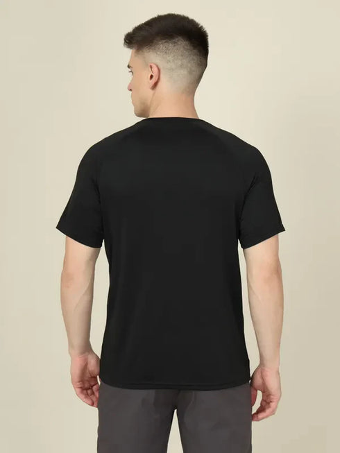 Men Graphic Printed Slim Fit Crew Neck T-shirt with TECHNO COOL+