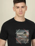Men Graphic Printed Slim Fit Crew Neck T-shirt with TECHNO COOL+
