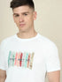 Men Graphic Printed Slim Fit Crew Neck T-shirt with TECHNO COOL+
