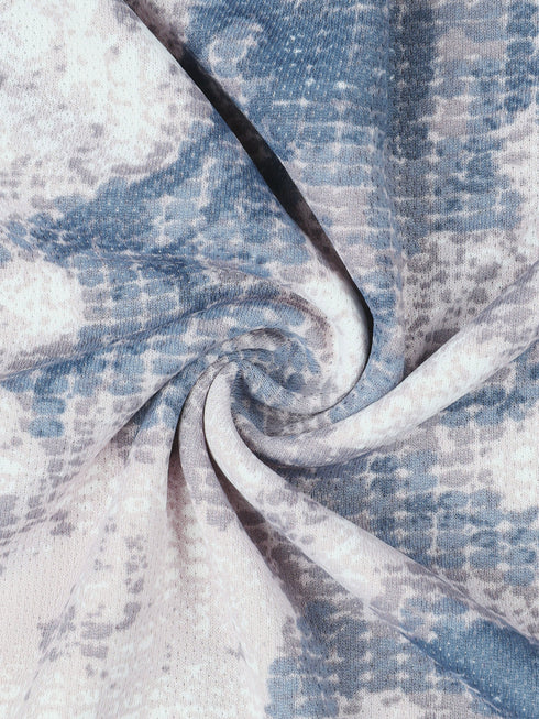 Men Abstract Print Slim Fit Crew Neck T-shirt with TECHNO COOL+