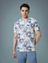 Men Abstract Print Slim Fit Crew Neck T-shirt with TECHNO COOL+