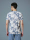 Men Abstract Print Slim Fit Crew Neck T-shirt with TECHNO COOL+