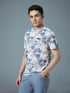 Men Abstract Print Slim Fit Crew Neck T-shirt with TECHNO COOL+