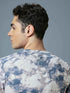 Men Abstract Print Slim Fit Crew Neck T-shirt with TECHNO COOL+